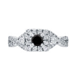 Yaffie ™ Custom Halo Engagement Ring with 4/6ct TDW Black Diamond