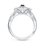 Yaffie ™ Custom Halo Engagement Ring with 4/6ct TDW Black Diamond