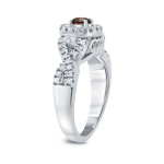 Brown Diamond Halo Engagement Ring - Yaffie 4/6ct TDW
