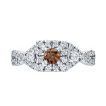 Brown Diamond Halo Engagement Ring - Yaffie 4/6ct TDW