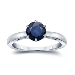Engage in Elegance with Yaffie Blue Sapphire Solitaire Ring - 1 1/2ct & 6-Pronged!