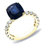 Sapphire and Diamond Engagement Ring with Yaffie Gold and Glittering 2.5ct Total Weight
