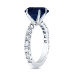 Sapphire and Diamond Engagement Ring with Yaffie Gold and Glittering 2.5ct Total Weight
