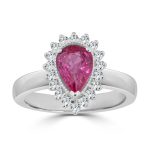Blushing Beauty Diamond and Pink Sapphire Engagement Ring