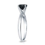 Yaffie™ Custom Black Diamond Solitaire Engagement Ring - 1 1/2ct Sparkling Gold Round