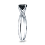 Yaffie™ Exquisite Black Diamond Solitaire Engagement Ring, Set in 1 1/2ct Gold