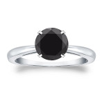 Yaffie™ Custom Black Diamond Solitaire Engagement Ring - 1 1/2ct Sparkling Gold Round