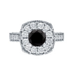 Yaffie ™ Custom-Made Black Round Diamond Halo Engagement Ring - 1 1/2ct TDW in Gold