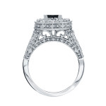 Yaffie ™ Custom-Made Black Round Diamond Halo Engagement Ring - 1 1/2ct TDW in Gold