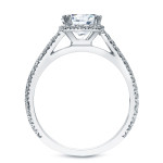 Certified Asscher-Cut Diamond Halo Engagement Ring with 1.5ct Yaffie Gold Sparkle