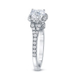 Certified Cushion Cut Diamond Halo Engagement Ring with Yaffie Gold, 1 1/2ct TDW