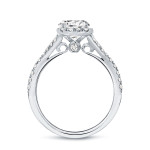 Certified Cushion Cut Diamond Halo Engagement Ring with 1 1/2ct TDW in Yaffie Gold