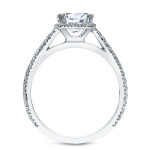 Certified Cushion Diamond Halo Engagement Ring in Yaffie Gold with 1.5ct TDW