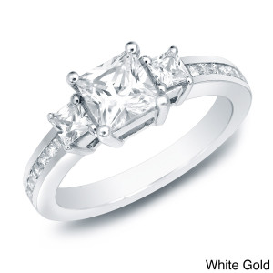 Certified, Yaffie Gold Engagement Ring with 1 1/2ct TDW Diamond