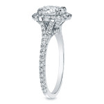 Certified Diamond Halo Engagement Ring - Yaffie Gold 1 1/2ct TDW