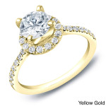 Certified Round Diamond Engagement Ring: Yaffie Gold 1.5ct Sparkler