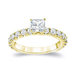 Golden Yaffie Princess-cut Diamond Ring with 1.5ct TDW for Engagements