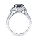 Yaffie ™ Custom-Made Black Diamond Halo Ring - Stunning 1 1/2ct TDW Round Cut Gold Beauty.