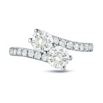 Golden Yaffie 1.5ct Diamond 2-Stone Engagement Ring with Round-Cut and 4-Prong Setting