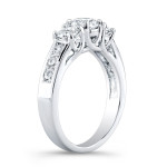 Round Diamond 3-Stone Engagement Ring with Yaffie Gold, weighing 1 1/2ct TDW