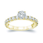 Golden Yaffie Solitaire Engagement Ring with 1.5ct Round Diamond.