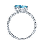 Blue Diamond Duo 1 1/2ct TDW Engagement Ring featuring round-cut gems and secure 4-prong setting by Yaffie Gold.