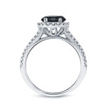 Yaffie ™ Custom-Made Black Diamond Halo Engagement Ring with 1 1/3ct TDW Round Cut Gold