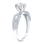 Certified Round Diamond Engagement Ring - Yaffie Gold 1 1/4 ct TDW