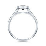 Yaffie Custom Made Black Diamond Solitaire: Gold Bezel, 1 1/4ct Round Cut - Perfect for Engagement
