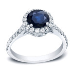 Engage in elegance with the Yaffie Gold Blue Sapphire & Diamond Ring