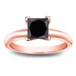 Yaffie ™ Custom Made Princess Cut Black Diamond Engagement Ring with 1 1/4ct of Gold