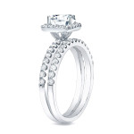 Yaffie Gold Princess Diamond Halo Bridal Set, 1.25ct TDW Certified