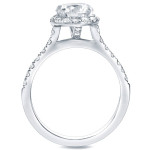 Certified Round Halo Diamond Engagement Ring - Yaffie Gold 1.25ct TDW