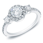 Shine Bright with the Yaffie Gold Diamond Halo Engagement Ring (1.25ct)