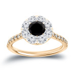 Yaffie ™ Bespoke Gold Engagement Ring with 1 1/6ct TDW Black & White Diamonds