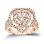 Gold Yaffie Engagement Ring with 1 1/6ct Round Diamond Halo