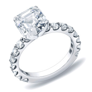 Certified Asscher-Cut Diamond Engagement Ring with 1 3/4 ct TDW by Yaffie Gold