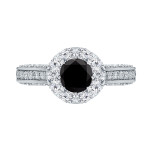 Yaffie ™ Bespoke Black and White Diamond Engagement Ring with 1.75ct TDW in 14k Gold