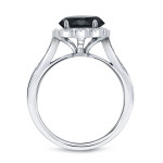 Yaffie Custom Black Diamond Halo Engagement Ring with 1.75ct TDW Round Cut Gold Center