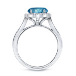 Blue Diamond Halo Engagement Ring with Yaffie Gold brilliance & 1.75ct TDW.