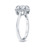 Certified Yaffie Gold Oval Diamond Halo Ring with 1.6ct Total Weight