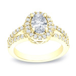 Yaffie Gold Oval Diamond Ring - Elegant and Certified