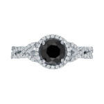 Yaffie ™ Black Diamond Halo Engagement Ring: Custom 1 3/8ct TDW Gold Design