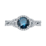 Say 'I Do' with Yaffie Gold Blue Diamond Halo Ring - 1.375ct of Sparkling Perfection