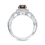 Sparkling Love: Brown Diamond Halo Ring with 1.375ct TDW by Yaffie Gold