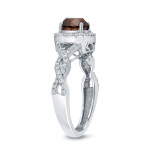Sparkling Love: Brown Diamond Halo Ring with 1.375ct TDW by Yaffie Gold
