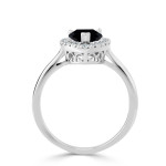 Yaffie™ Custom Black Pear-Shaped Diamond Halo Engagement Ring in 1.4/6ct Gold