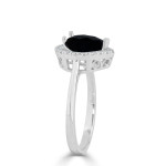 Yaffie™ Custom Black Pear-Shaped Diamond Halo Engagement Ring in 1.4/6ct Gold