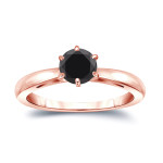 Yaffie ™ handcrafted black diamond ring: 1/2ct sleek cut gold sparkler for your perfect engagement.