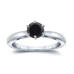 Yaffie ™ handcrafted black diamond ring: 1/2ct sleek cut gold sparkler for your perfect engagement.